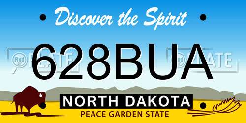 628BUA North Dakota License Plate