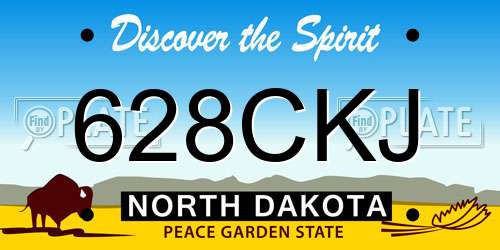 628CKJ North Dakota License Plate