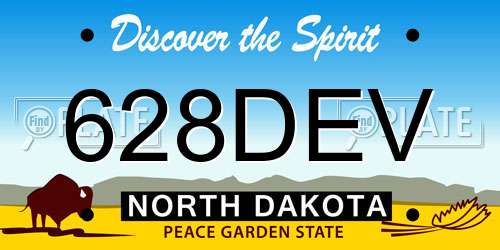 628DEV North Dakota License Plate