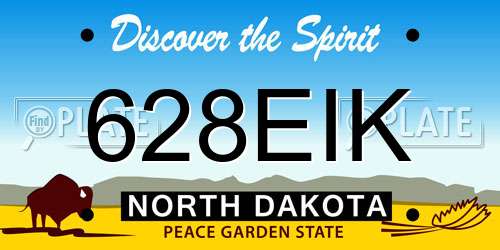 628EIK North Dakota License Plate