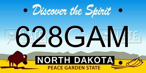 628GAM North Dakota License Plate