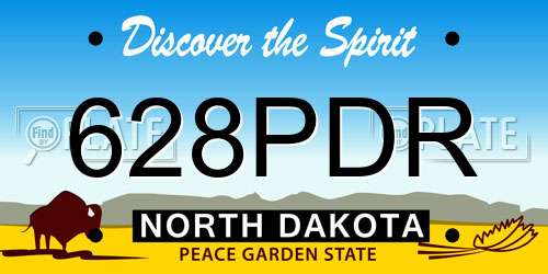 628PDR North Dakota License Plate