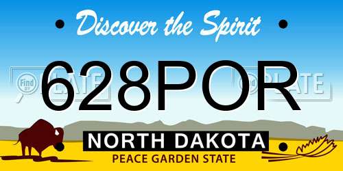 628POR North Dakota License Plate