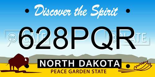 628PQR North Dakota License Plate