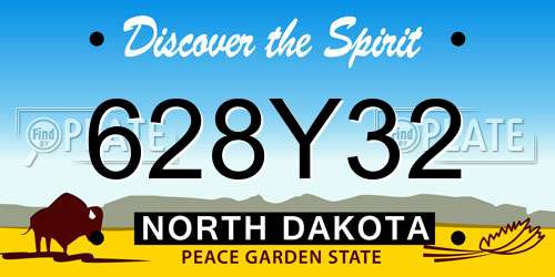 628Y32 North Dakota License Plate