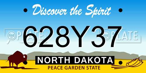 628Y37 North Dakota License Plate