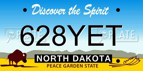 628YET North Dakota License Plate