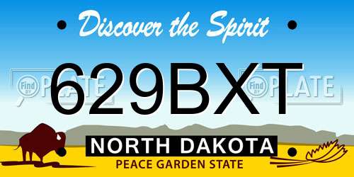 629BXT North Dakota License Plate