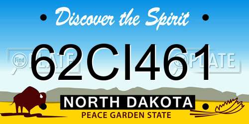 62CI461 North Dakota License Plate