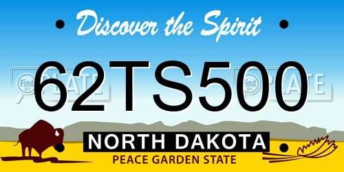 62TS500 North Dakota License Plate
