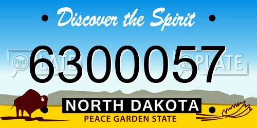 6300057 North Dakota License Plate