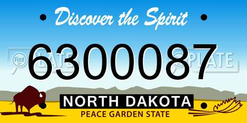 6300087 North Dakota License Plate