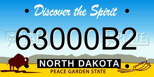 63000B2 North Dakota License Plate