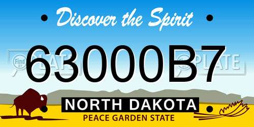 63000B7 North Dakota License Plate