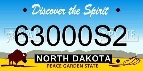 63000S2 North Dakota License Plate