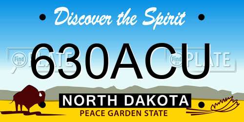 630ACU North Dakota License Plate