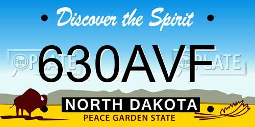 630AVF North Dakota License Plate