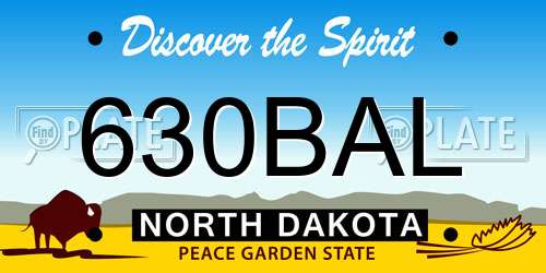 630BAL North Dakota License Plate