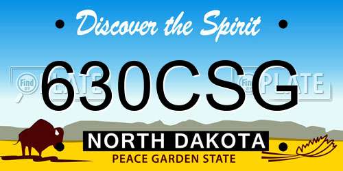 630CSG North Dakota License Plate