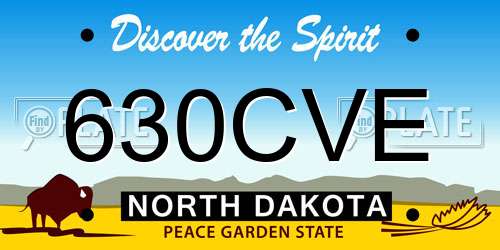 630CVE North Dakota License Plate
