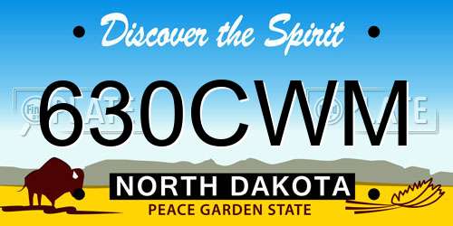 630CWM North Dakota License Plate
