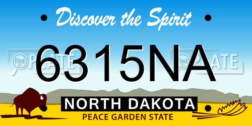 6315NA North Dakota License Plate