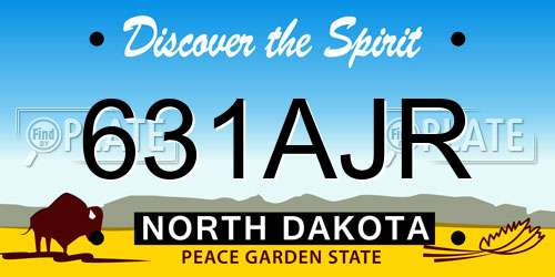 631AJR North Dakota License Plate