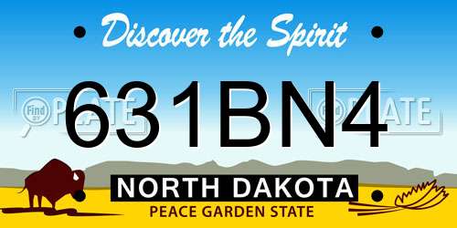 631BN4 North Dakota License Plate