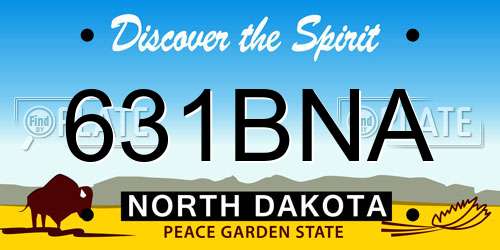631BNA North Dakota License Plate