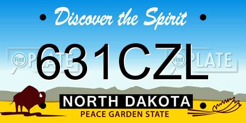 631CZL North Dakota License Plate