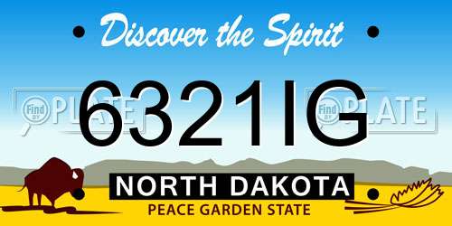 6321IG North Dakota License Plate