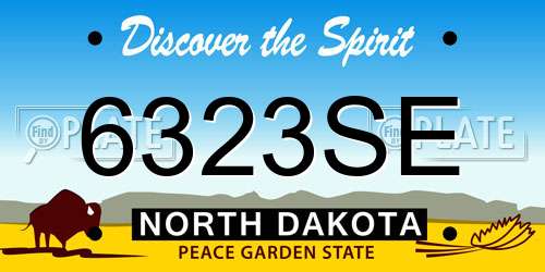 6323SE North Dakota License Plate