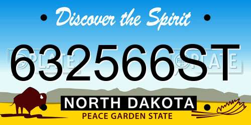 632566ST North Dakota License Plate