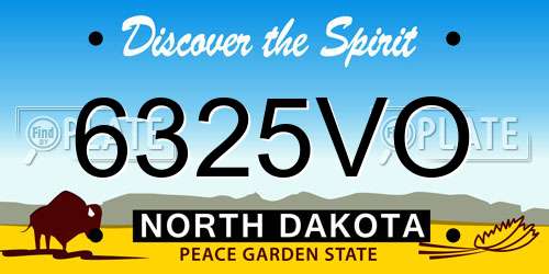 6325VO North Dakota License Plate