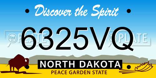 6325VQ North Dakota License Plate