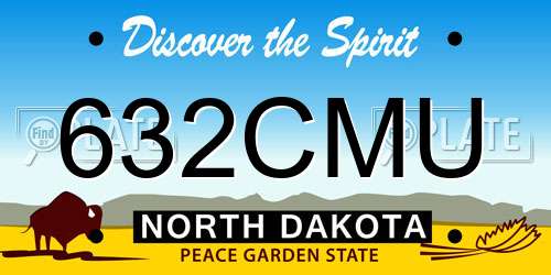 632CMU North Dakota License Plate