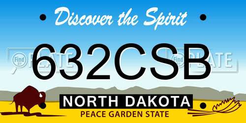 632CSB North Dakota License Plate