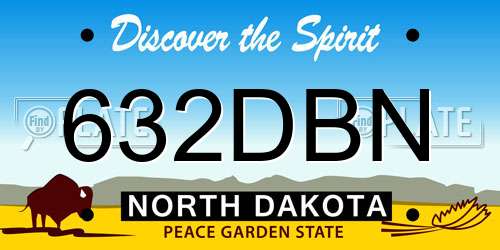 632DBN North Dakota License Plate