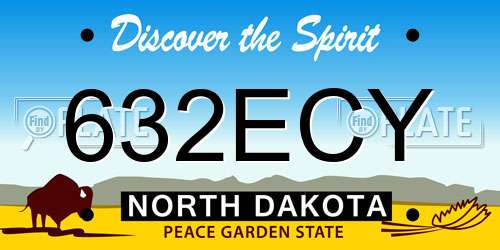 632ECY North Dakota License Plate