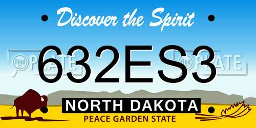 632ES3 North Dakota License Plate