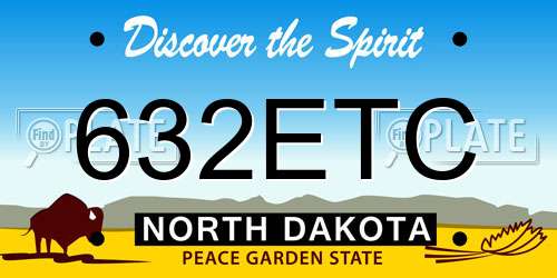 632ETC North Dakota License Plate