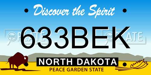633BEK North Dakota License Plate