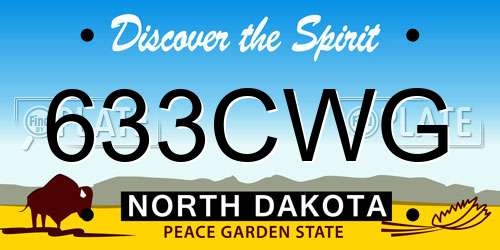 633CWG North Dakota License Plate