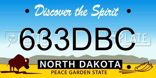 633DBC North Dakota License Plate