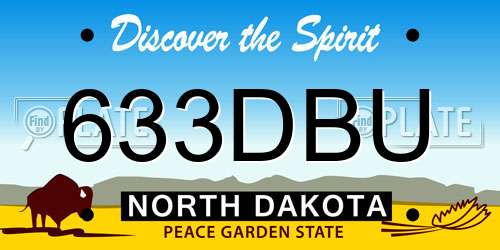 633DBU North Dakota License Plate