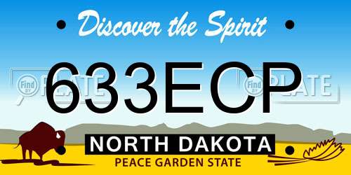 633ECP North Dakota License Plate