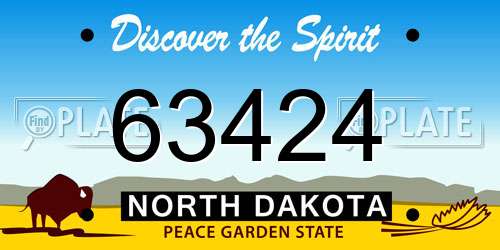63424 North Dakota License Plate