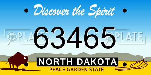 63465 North Dakota License Plate
