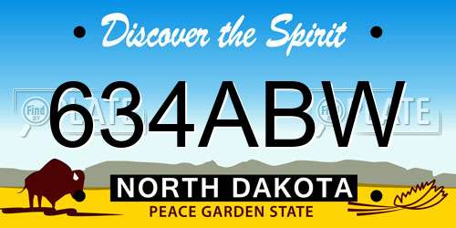 634ABW North Dakota License Plate