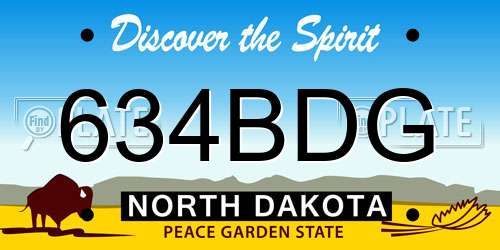 634BDG North Dakota License Plate